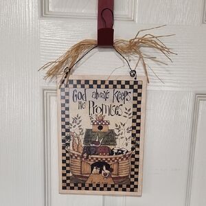 Rustic Faith Wall Hanging Plaque in Cream and Tan